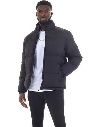 Brave Soul Grey davis Funnel Neck Padded Jacket in Grey for Men