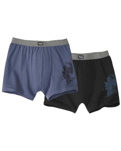 Atlas For Men Eagle Stretch Boxer Shorts Pack Of 2 - Blue