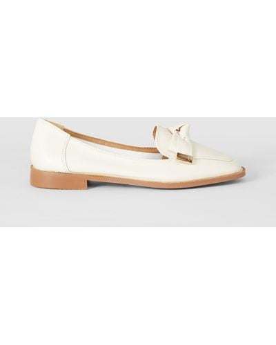 Faith Liquorice Bow Detail Loafer - Natural