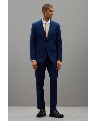 Burton Slim Fit Blue Texture Suit Jacket