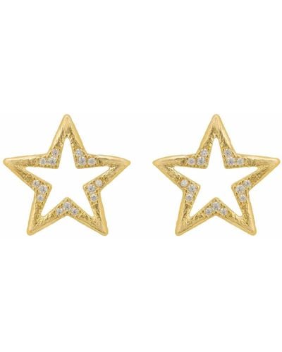 LÁTELITA London Celestial Open Star Stud Earrings Gold - Metallic