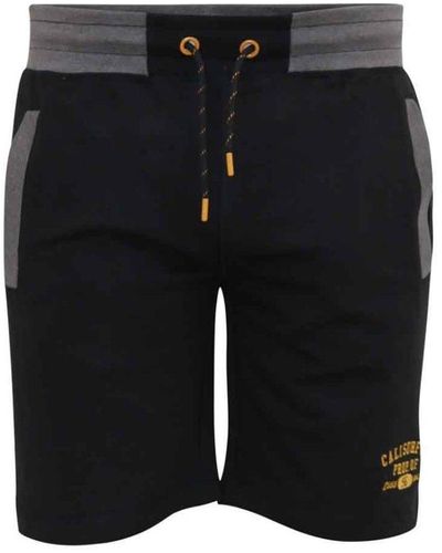 Duke Clothing Sutton D555 Kingsize Contrast Embroidered Shorts - Black