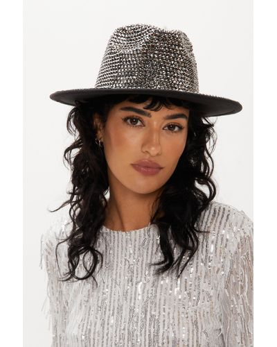 Nasty Gal Diamante Embellished Cowboy Hat - Black