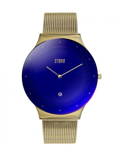 Storm Terelo Gold Blue Stainless Steel Fashion Analogue Watch - 47391/gd/b