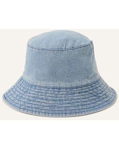Accessorize Denim Bucket Hat - Blue