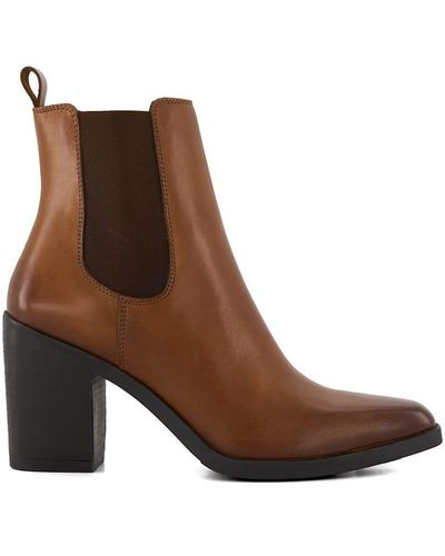 Dune 'promising' Leather Western Boots - Brown