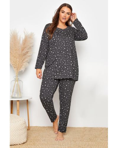 Yours Printed Pyjama Set - Grey