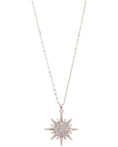 Jon Richard Radiance Collection - Rose Gold And Crystal Star Pendant Necklace Embellished With Crystals - White