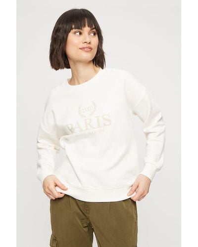 Dorothy Perkins Petite Paris Sweatshirt - White