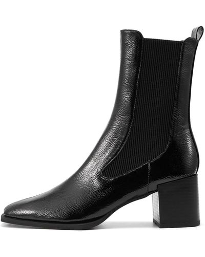 Novo Black 'dna' Patent Heeled Ankle Boots
