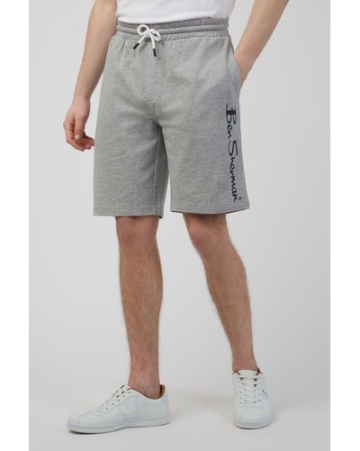 Ben Sherman Large Logo Printed Shorts - Grey