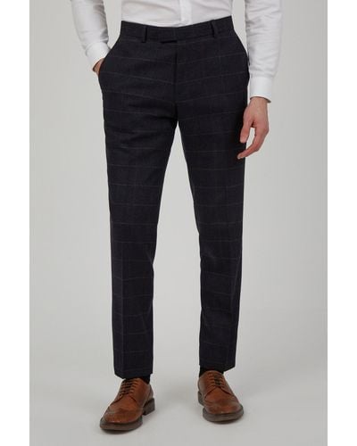 Racing Green Heritage Check Trousers - Blue