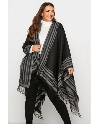 Yours Knitted Wrap Shrug - Black