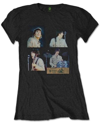 The Beatles Shea Stadium Group Shot T-shirt - Black
