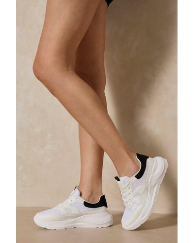 MissPap Chunky Contrast Detail Trainers - Natural