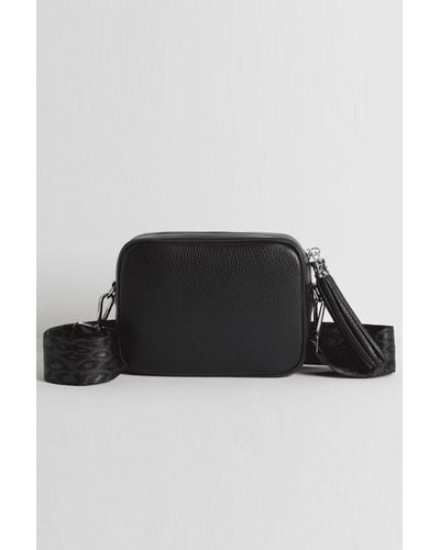 Betsy & Floss 'verona' Crossbody Tassel Bag With Leopard Strap - Black