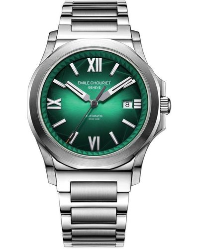 Emile Chouriet Challenger Cliff Stainless Steel Luxury Watch - 08.1170.g.6.6.e8.6 - Green