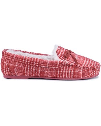 Hotter 'cherish' Moccasin Slippers - Red