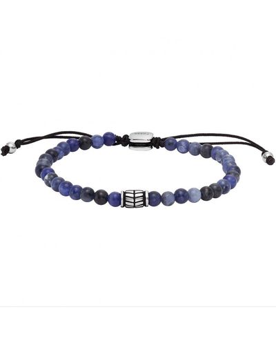 Fossil Beaded Stainless Steel Bracelet - Jf04414040 - Blue