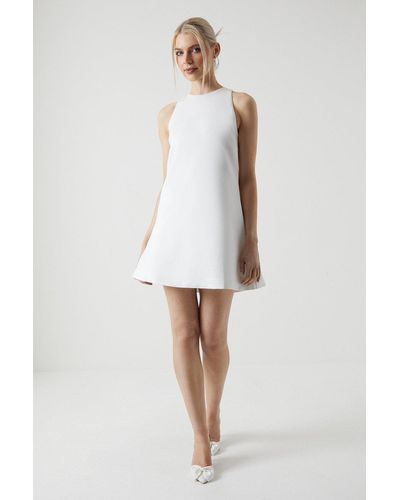 Coast Statement Bow Structured Satin Bridal Mini Dress - White