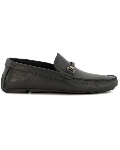 Dune 'beako' Leather Slip-on Shoes - Black