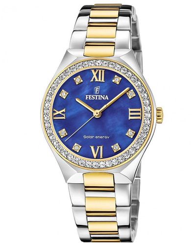 Festina Stainless Steel Classic Analogue Solar Watch - F20659/2 - Blue