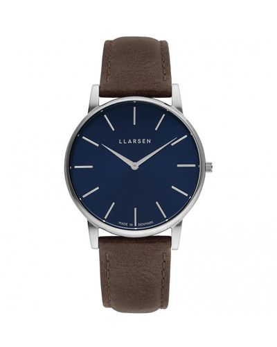 Llarsen Oliver Stainless Steel Fashion Analogue Watch - 147sds3-swood20 - Blue