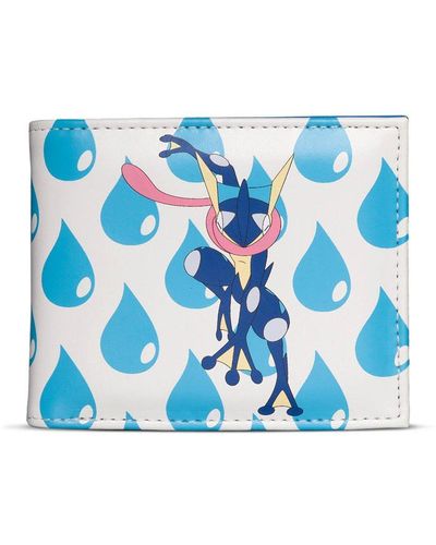 Pokemon Greninja With All-over Print Bi-fold Wallet, Male, White/blue (mw060572pok)