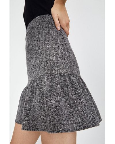 Warehouse Texture Frill Skirt - Grey