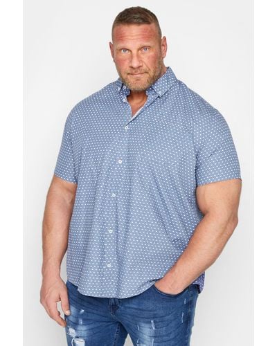 BadRhino Printed Short Sleeve Shirt - Blue