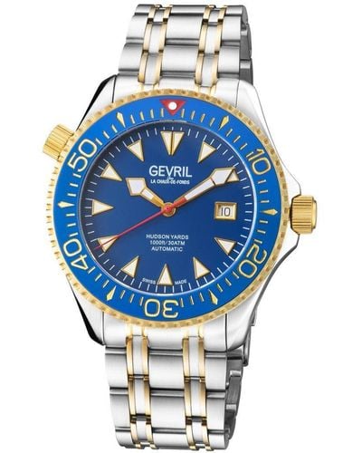 Gevril Hudson Yards 48803 Swiss Automatic Sellita Sw200 Watch - Blue