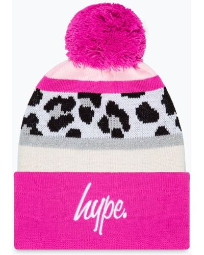 Hype Glitter Knitted Beanie - Pink
