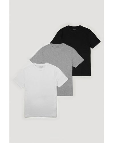 Larsson & Co Black, Grey & White 3 Pack Short Sleeve T-shirts