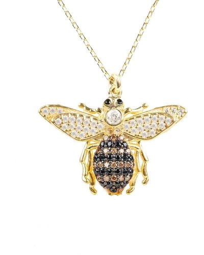 LÁTELITA London Honey Bee Pendant Necklace Gold - Metallic