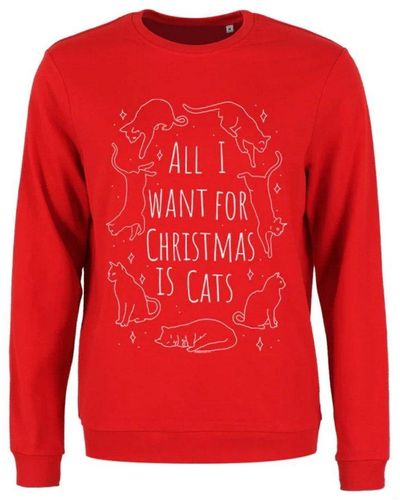 Grindstore All I Want For Christmas Is Cats Christmas Pullover - Red