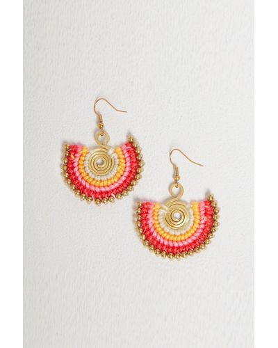 Betsy & Floss Statement Earrings In Coral Mix - Red