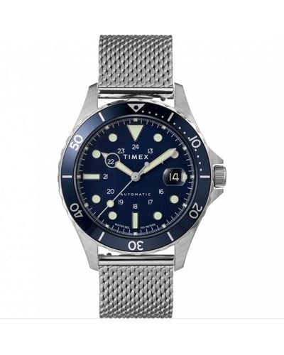 Timex Military Stainless Steel Classic Analogue Watch - Tw2u38200 - Blue