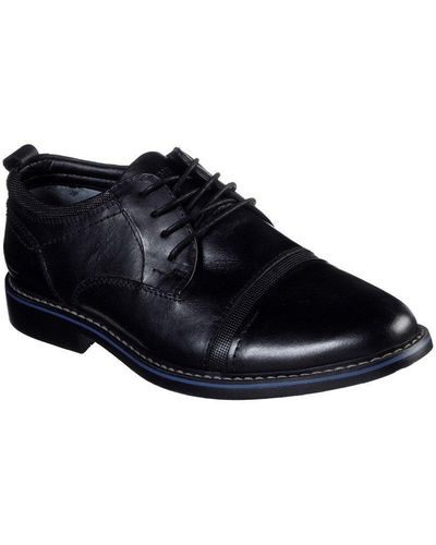 Skechers 'bregman Selone' Leather Lace Shoes - Black