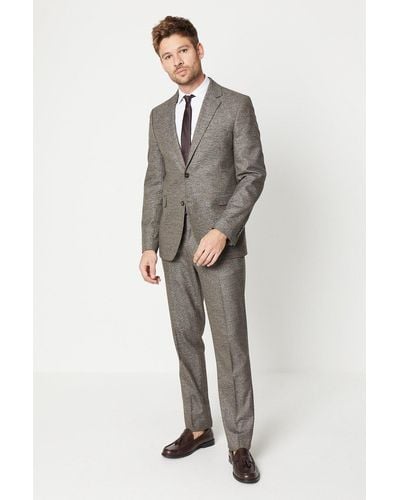 Burton Heritage Puppytooth Suit Trouser - Grey