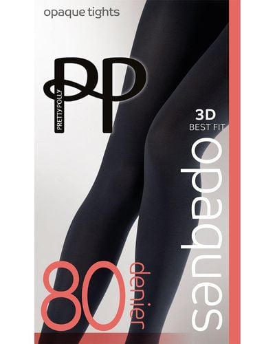 Pretty Polly Premium Opaques 80 Denier 3d Tights - Black