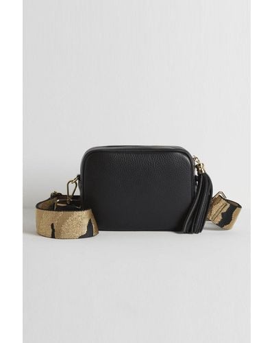 Betsy & Floss 'verona' Crossbody Tassel Bag With Camo Strap - Black