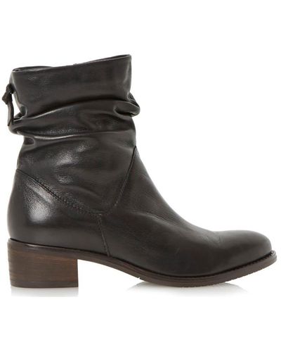 Dune 'pagers' Leather Ankle Boots - Black