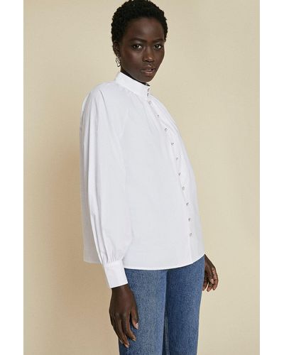 Oasis Cotton Button Through Shirt - White