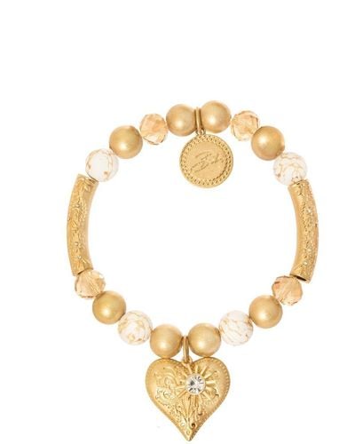Bibi Bijoux Gold 'heart & Sun' Charm Ball Bracelet - Metallic
