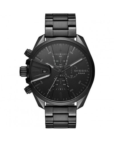 DIESEL Ms9 Chrono Stainless Steel Fashion Analogue Quartz Watch - Dz4537 - Black