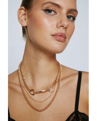Nasty Gal Layered Chain Necklaces - Natural