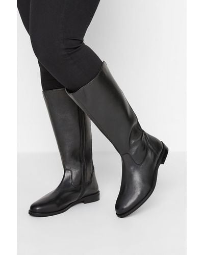 Yours Wide & Extra Wide Fit Knee High Boots - Black