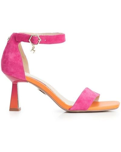 Moda In Pelle 'leonna' Suede Heeled Sandals - Pink