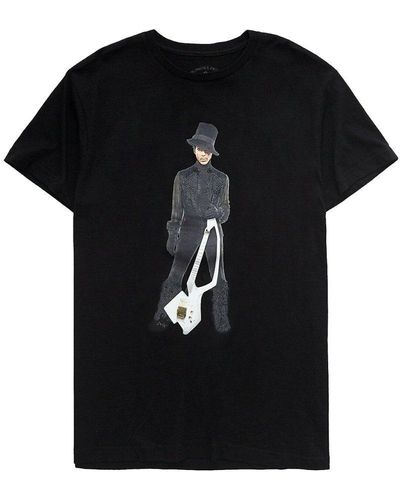 Prince Welcome 2 America Back Print Cotton T-shirt - Black