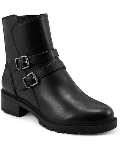 Easy Spirit Birta - Leather Ankle Boot - D Fit. - Black